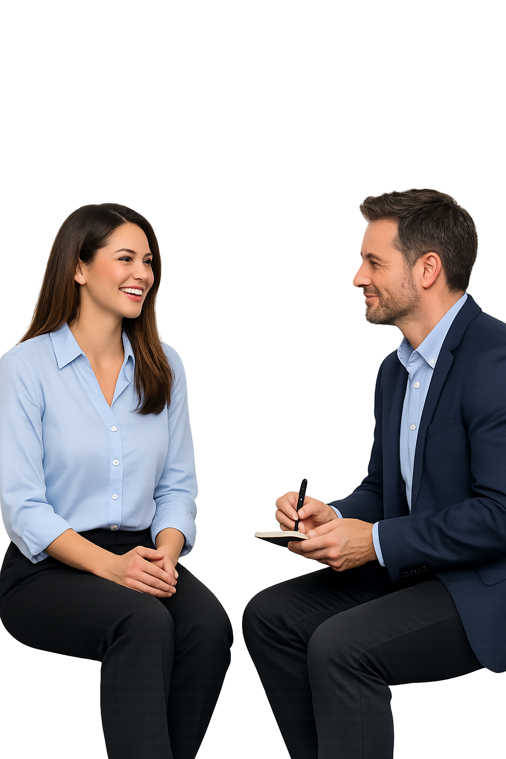 Candidate and interviewer in a professional interview